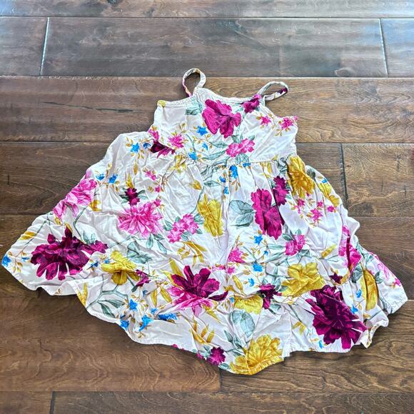 Old Navy Girls 4T Summer Sleeveless Pink Floral Dress Flowy Layered - Picture 1 of 4